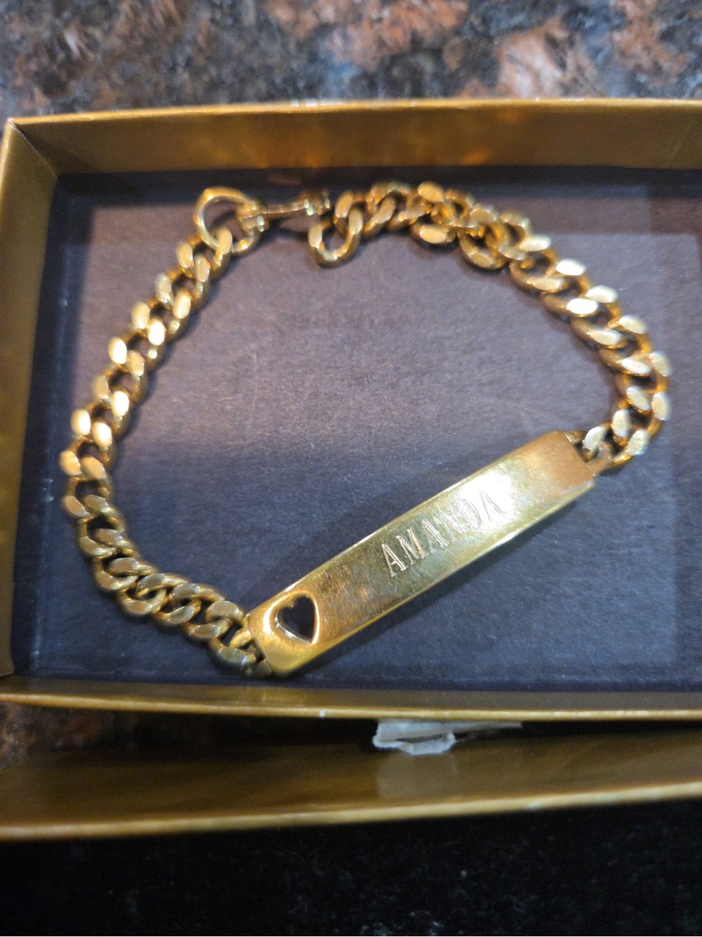 Gold-Tone Personalized ID Chain Bracelet